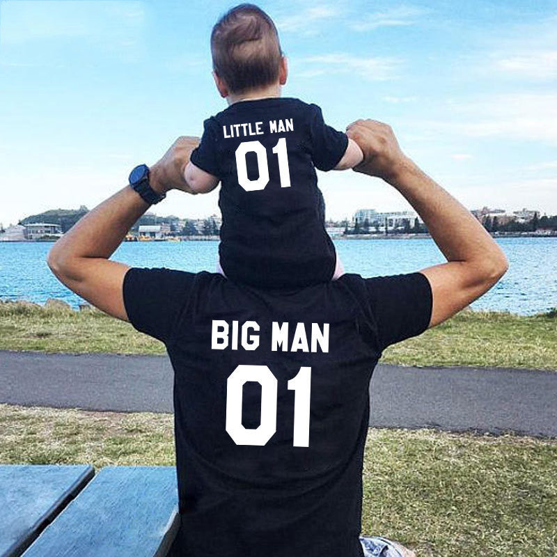 Family Matching Clothes Fashion Big Little Man Tshirt Daddy And Me Outfits Father Son Dad Baby Boy Kids Summer Clothing Brothers