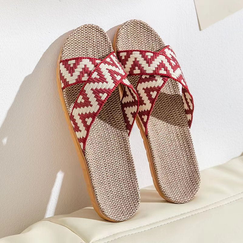 Couple Non-slip Cotton Linen Eva Soft Bottom Fashion Japan And South Korea Sandals