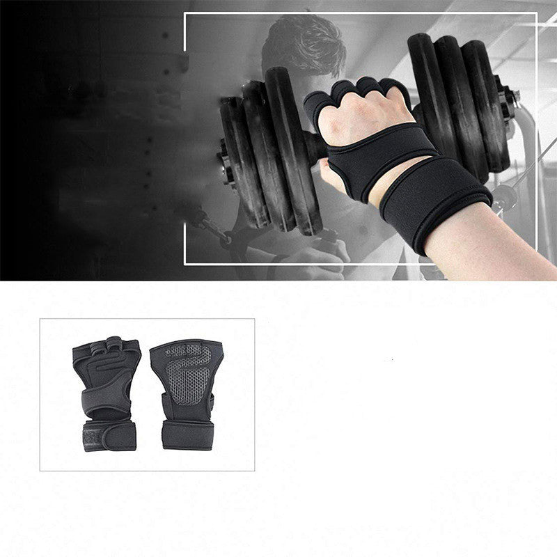 New Sports Half Finger Gloves Non-slip Silicone Palm Protection Fitness Equipment Gloves